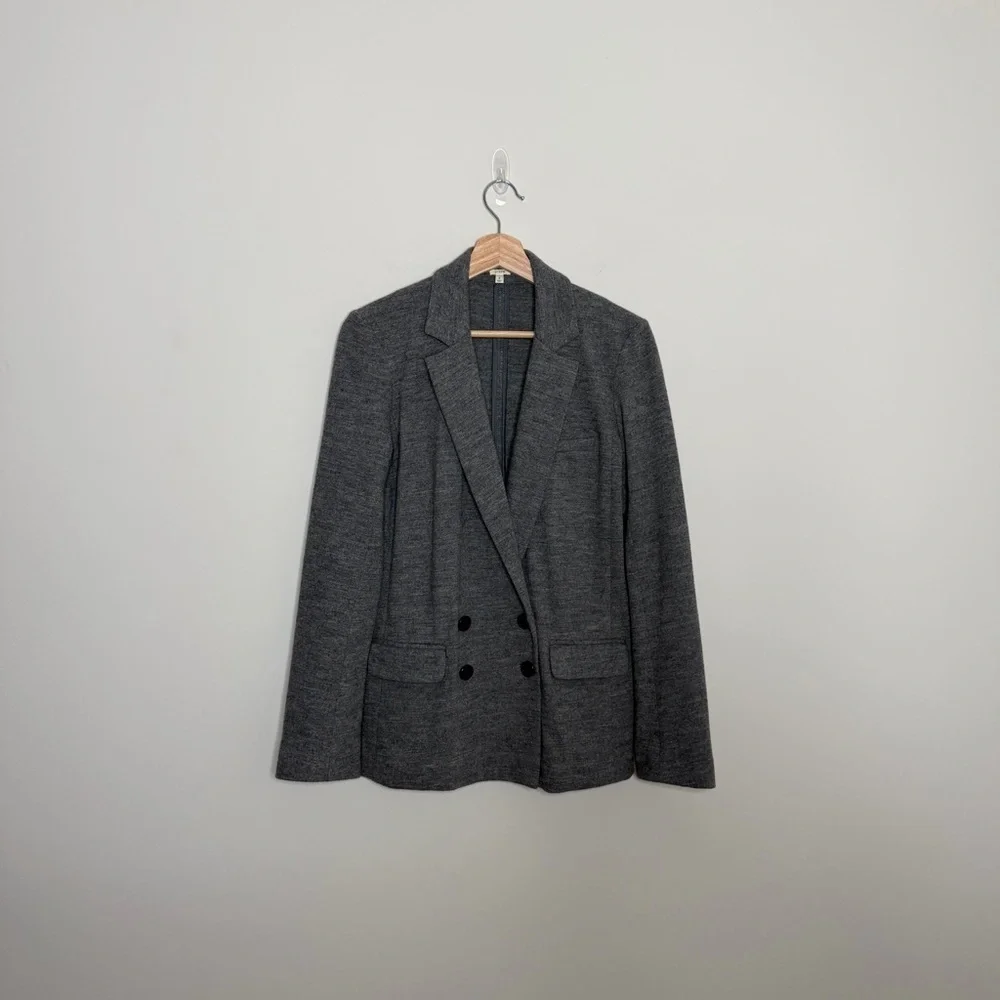 J.Crew Double-breasted blazer in grey wool preppy classic school girl academia